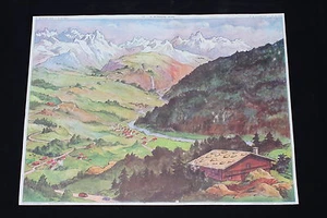 V115 Affiche Scolaire la  montagne jeune / La colline 21 22 chalet neige forêt - Picture 1 of 7