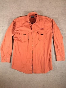 NRA L Tactical Ripstop Long Sleeve Button Up Shirt Embroidered Rust Red-Orange - Picture 1 of 11