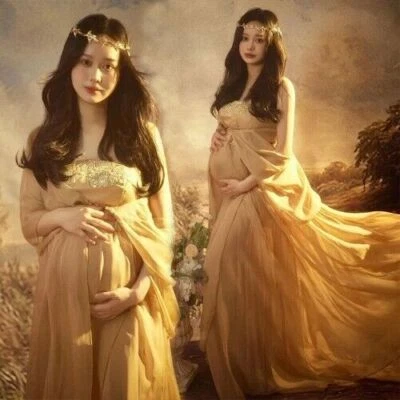 Maternity Photo Session Dresses For Pregnant Women Babyshower Photography Gown - Image 1 of 4