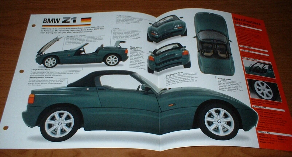 1991 BMW Z1 ORIGINAL IMP BROCHURE POSTER PRINT PHOTO 91 - Image 1 of 1
