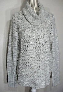 SANCTUARY WOMEN'S SWEATER WINTER GRAY, KNIT LIKE SOFT CROCHET SIZE: M $129.00 - Picture 1 of 10