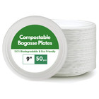Super Rigid Strong Bagasse Paper Plates Disposable Party Plates Biodegradable