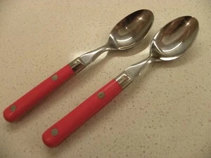 MARDI GRAS RED 2 Teaspoons WF Washington Forge Stainless KOREA - Picture 1 of 3