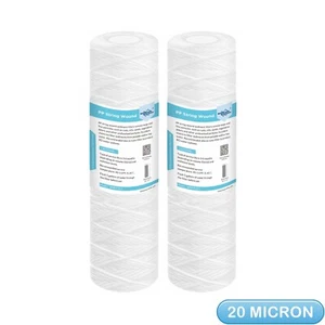 Cartucce filtro acqua filtro acqua 20 micron 10""x2,5"" ferita a corda per tutta la casa sedimenti - Foto 1 di 12