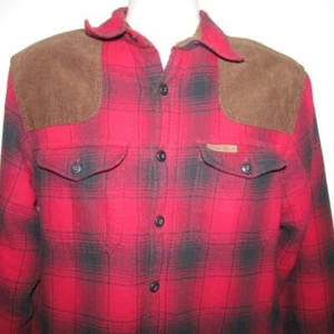 Field and Stream Small Flannel Red Plaid Fleece Lined Shirt Jacket - Picture 1 of 6