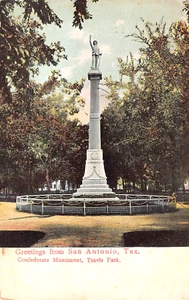 c.1908 Confederate Monument Travis Park San Antonio TX Postkarte - Bild 1 von 2