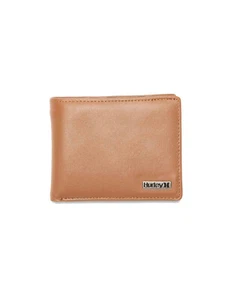 Hurley One & Only Leather Wallet in Tan - Picture 1 of 5