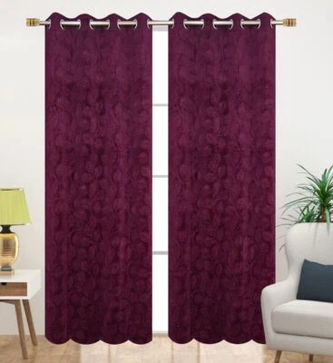 Juego de 2 cortinas de ventana de puerta ojal oscurecimiento ojal vino real 5 7 9 pies Foto 1 de 4