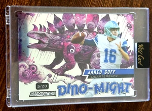 JARED GOFF 2024 WILD CARD ALUMINATION DINO MIGHT PURPLE # 05/20 DETROIT LIONS - Bild 1 von 3