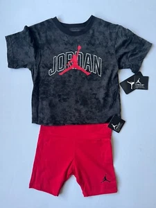 Jordan Flight NWT 2-Piece Set Girls Size 6X T-Shirt and Bike Shorts New - Picture 1 of 7