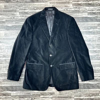 Jaqueta de veludo John Varvatos masculina tamanho 38R algodão Holister Sc fecho de 3 botões - Imagem 1 de 4