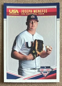 2018 Panini Stars & Stripes Longevity Joseph Menefee novato #37 EE. UU. béisbol - Imagen 1 de 2