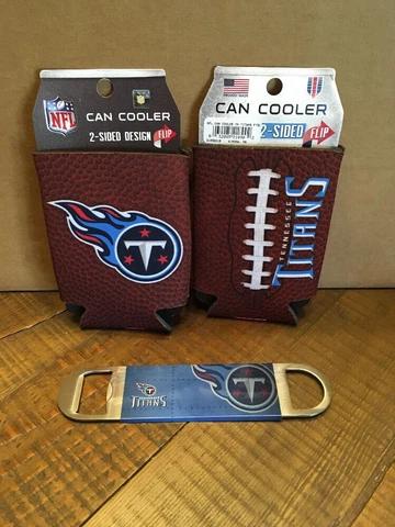 Tennessee Titans NFL Can Koozie Cooler X2 With Bottle Opener New Cover