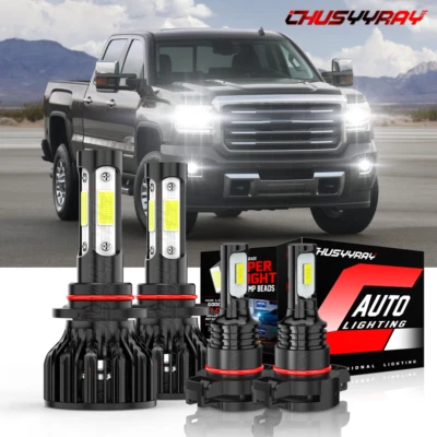 Para GMC Sierra 1500 2014-2016 - Kit de 4 faros LED 6000K + luces antiniebla Foto 1 de 4