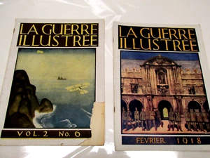 French WWI 2 LA GUERRE ILLUSTREE Feb. 1918 & Vol. 2 No. 6 World War in Pictures - Picture 1 of 9