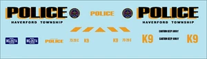 1/24 Haverford Township Pennsylvania Police Department Waterslide Decals - Picture 1 of 1