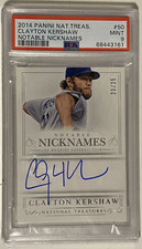2014 National Treasures Notable Nicknames #23/25 Clayton Kershaw #50 PSA 9 MINT