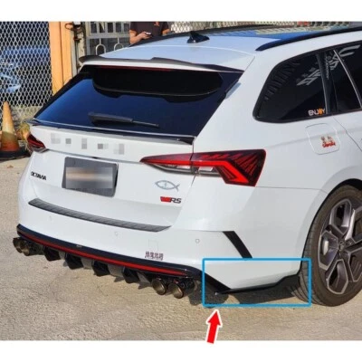 Unpainted Fit For 2019-2024 Skoda Octavia Combi MK4 Rear Bumper Splitter Canard - Image 1 of 4