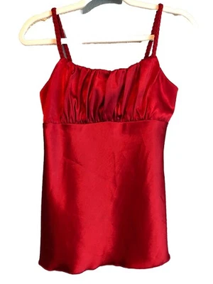 Camiseta sin mangas IZ Byer California vintage roja pequeña años 90 Y2K correas trenzadas babydoll Foto 1 de 4