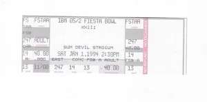 Fiesta Bowl Unused Football Ticket From 1/1/1994, Arizona vs Miami - Picture 1 of 2