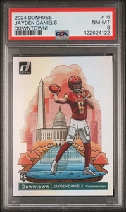 2024 Panini Donruss Jayden Daniels RC Rookie Downtown SSP PSA 8 - Bild 1 von 3