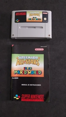 Super Mario All Stars Super Mario World Super Nintendo SNES PAL ESP With Manual - Image 1 of 3