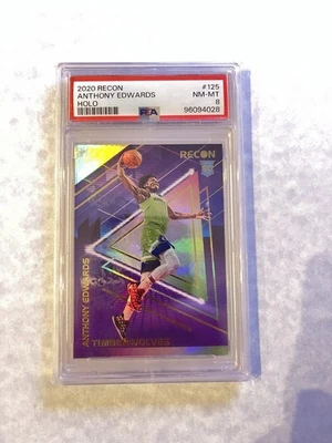 2020 Panini Recon Holo #125 Anthony Edwards PSA 8 Rookie RC - Image 1 of 2