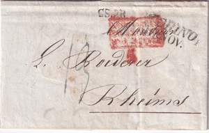 XX597-LETTERA TRA STATI-PREF. TORINO X RHEIMS 1833 - Foto 1 di 1