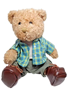 2004 McDonalds 7 Zoll Plüsch Teddybär "I'M LOVIN' IT" mit kariertem Shirt Cargoshorts - Bild 1 von 9