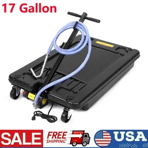 Portable Low Profile Oil Drain Pan 17 Gallon Oil Drain Pan w/ 110V Electric Pump - Picture 1 of 9