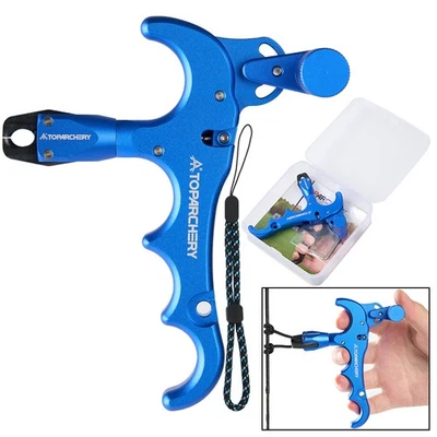 Archery 360° Rotate Archery Adjustable 4-Finger Thumb Compound Bow Release Aids - Image 1 of 4