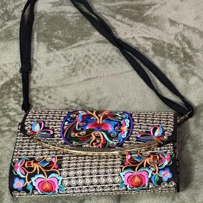 Chinese Miao Embroidered Shoulder Bag Clutch NWOT Folk Art Boho Festival Purse - Image 1 of 4