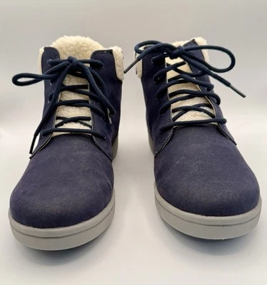 Nuevo Clarks Talla 11W Azul Nuevo CLOUDSTEPPERS Clarks Sherpa Botas con Cordones Cremallera Lateral Foto 1 de 4