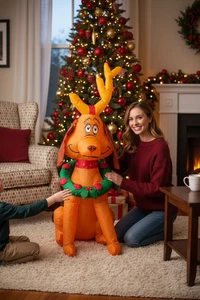 Max Airblown Inflatable 5ft tall The Grinch Christmas Decor Outdoor Light Up - Picture 1 of 8