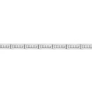 9ct White Gold Jewelco London 2ct Diamond Train Carriage Line Bracelet 4.5mm - Picture 1 of 5