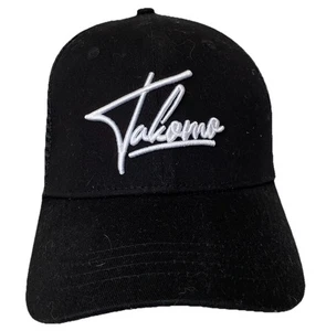 Takomo Golf Black Mesh & Cotton Snapback Trucker Hat W/ White Embroidered Logo – - Picture 1 of 5