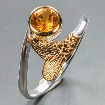 Anillo Joyería Anillo Citrino Natural Plata de Ley 925 Talla 7/R444559 Foto 1 de 4