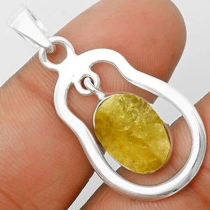 Joyería colgante de plata de ley 925 áspera escapolita amarilla natural P-1171 - Imagen 1 de 5