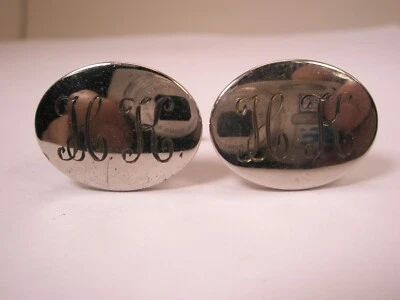 Gemelos HK Grabados Monograma Iniciales Letras PLATA ESTERLINA De Colección Foto 1 de 4