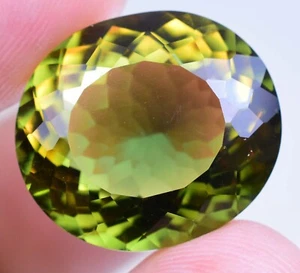Natural Bi-Color Tourmaline 16.45 Ct Oval Cut Rare Certified Loose Gemstone - Picture 1 of 6