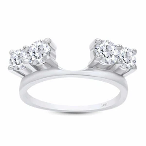 1 Cttw Lab Created Moissanite Solitaire Enhancer Guard Wrap Ring 10K Gold - Picture 1 of 9