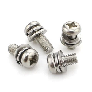 Tornillo combinado de cabezal de sartén Philips 50x M3 10 mm en stock de EE. UU. con arandela plana de resorte - Imagen 1 de 3