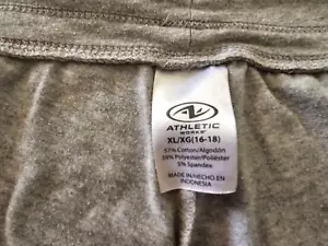 NWT Petite Women's Athletic Works Gray Drawstring, Elastic Waist Pants SZ 16/18 - Picture 1 of 4