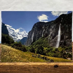 Vintage 80s Swiss Postcard Staubbach Falls Lauterbrunnen Valley Switzerland - Picture 1 of 2