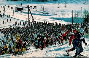 Vtg Cable WI Mt Telemark American Birkebeiner Cross Country Ski Race Postcard - Picture 1 of 2