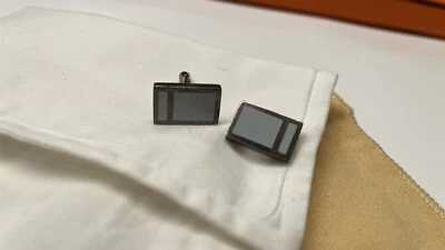 Gemelos Gucci de plata de ley con piedra azul claro Foto 1 de 3