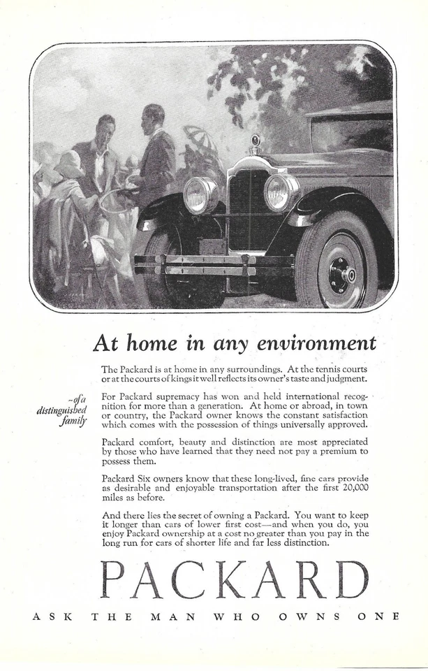 1926 Packard Automobile Vintage Print Ad Ask The Man Who Owns One Ephemera Foto 1 de 1