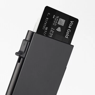 Slim Metal Wallet for Men – Minimalist RFID-Blocking Pop-Up Card Holder - Image 1 of 4