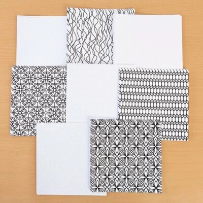 8 Sheets Hunkydory The Lily Pond Black & Clear Foiled Card  8" x 8" 160gsm NEW - Image 1 of 2