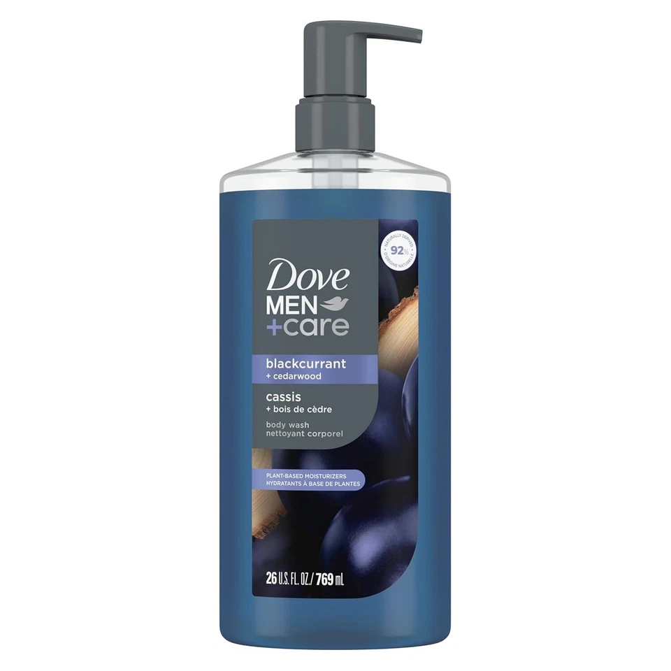 Dove Men Care Moisturizing Body Wash for Men Blackcurrant Plant-Based Cleanser